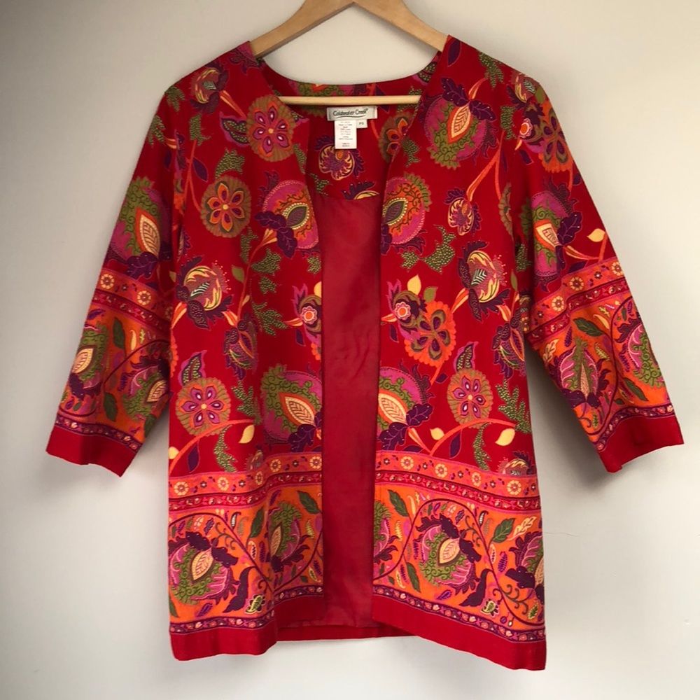 Coldwater Creek Petite S Linen Blend Coat Jacket